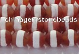 CAG8706 15.5 inches 8mm round matte tibetan agate gemstone beads