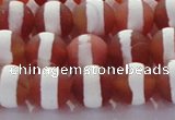 CAG8707 15.5 inches 10mm round matte tibetan agate gemstone beads