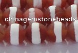 CAG8708 15.5 inches 12mm round matte tibetan agate gemstone beads