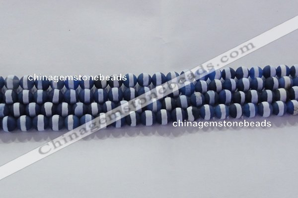 CAG8715 15.5 inches 6mm round matte tibetan agate gemstone beads