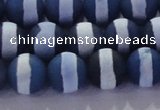 CAG8717 15.5 inches 10mm round matte tibetan agate gemstone beads