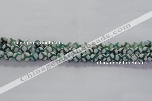 CAG8720 15.5 inches 6mm round matte tibetan agate gemstone beads