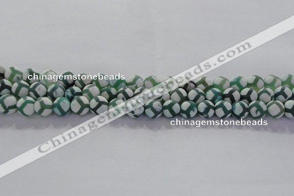 CAG8721 15.5 inches 8mm round matte tibetan agate gemstone beads