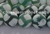 CAG8723 15.5 inches 12mm round matte tibetan agate gemstone beads