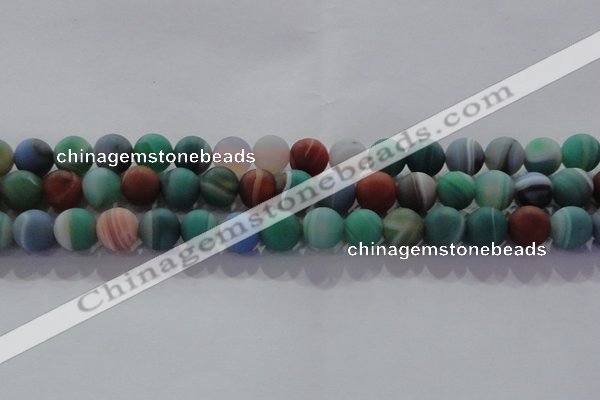 CAG8732 15.5 inches 10mm round matte madagascar agate beads