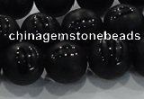 CAG8739 15.5 inches 14mm round matte tibetan agate gemstone beads