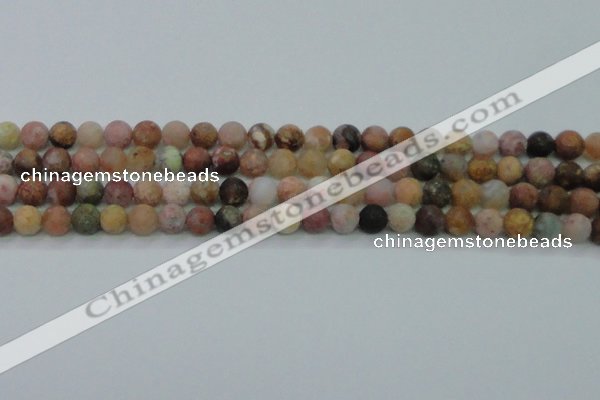 CAG8746 15.5 inches 6mm round matte rainbow agate beads