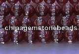 CAG8800 15.5 inches 6mm round agate with rhinestone beads