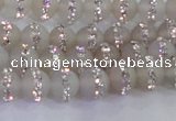 CAG8830 15.5 inches 6mm round matte agate with rhinestone beads