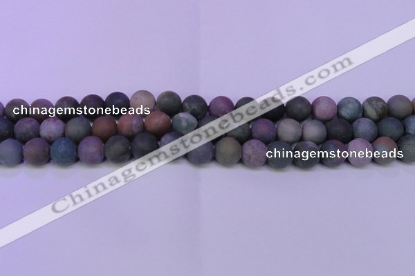 CAG8861 15.5 inches 6mm round matte india agate beads