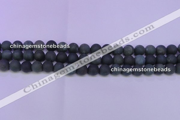 CAG8881 15.5 inches 6mm round matte moss agate beads