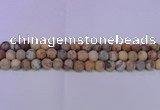 CAG8890 15.5 inches 4mm round matte crazy lace agate beads