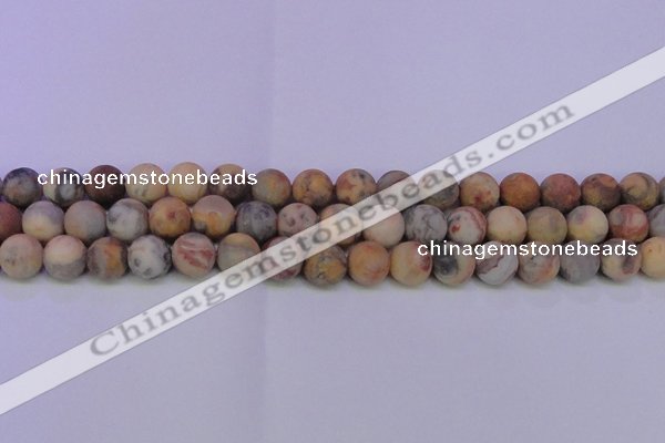 CAG8890 15.5 inches 4mm round matte crazy lace agate beads