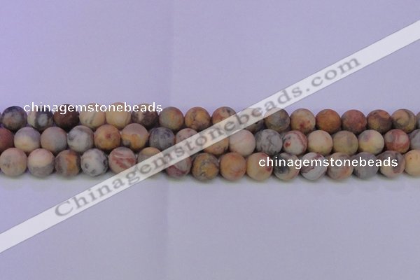 CAG8893 15.5 inches 10mm round matte crazy lace agate beads