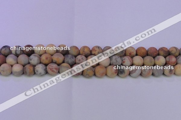 CAG8894 15.5 inches 12mm round matte crazy lace agate beads