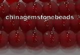 CAG8901 15.5 inches 6mm round matte red agate beads wholesale