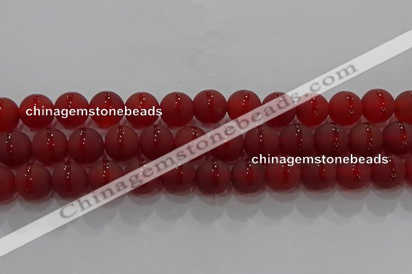 CAG8903 15.5 inches 10mm round matte red agate beads wholesale