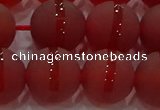 CAG8904 15.5 inches 12mm round matte red agate beads wholesale