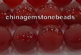 CAG8908 15.5 inches 8mm round matte red agate beads wholesale