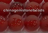 CAG8915 15.5 inches 10mm round matte red agate beads wholesale