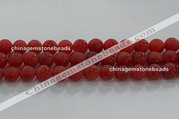 CAG8915 15.5 inches 10mm round matte red agate beads wholesale