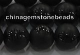 CAG8920 15.5 inches 8mm round matte black agate beads wholesale