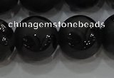 CAG8928 15.5 inches 12mm round matte black agate beads wholesale