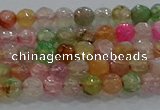 CAG8938 15.5 inches 4mm faceted round fire crackle agate beads