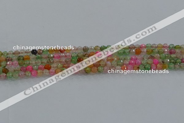 CAG8938 15.5 inches 4mm faceted round fire crackle agate beads