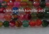 CAG8940 15.5 inches 4mm faceted round fire crackle agate beads