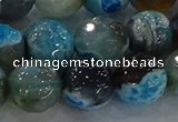 CAG8944 15.5 inches 8mm faceted round fire crackle agate beads