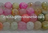 CAG8948 15.5 inches 6mm faceted round fire crackle agate beads