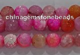 CAG8962 15.5 inches 4mm faceted round fire crackle agate beads