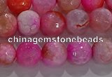 CAG8963 15.5 inches 6mm faceted round fire crackle agate beads