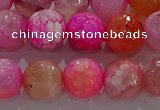 CAG8965 15.5 inches 10mm faceted round fire crackle agate beads