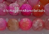 CAG8965 15.5 inches 10mm faceted round fire crackle agate beads