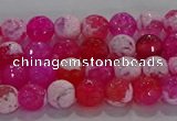 CAG8970 15.5 inches 4mm faceted round fire crackle agate beads