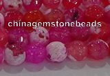 CAG8971 15.5 inches 6mm faceted round fire crackle agate beads