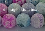 CAG8983 15.5 inches 14mm faceted round fire crackle agate beads