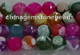 CAG8987 15.5 inches 6mm faceted round fire crackle agate beads