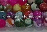 CAG8988 15.5 inches 8mm faceted round fire crackle agate beads