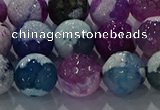 CAG8991 15.5 inches 14mm faceted round fire crackle agate beads