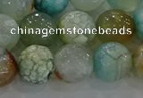 CAG8996 15.5 inches 10mm faceted round fire crackle agate beads