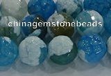 CAG9002 15.5 inches 10mm faceted round fire crackle agate beads