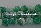 CAG9007 15.5 inches 6mm faceted round fire crackle agate beads