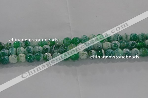 CAG9007 15.5 inches 6mm faceted round fire crackle agate beads