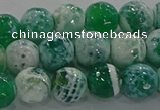 CAG9008 15.5 inches 8mm faceted round fire crackle agate beads