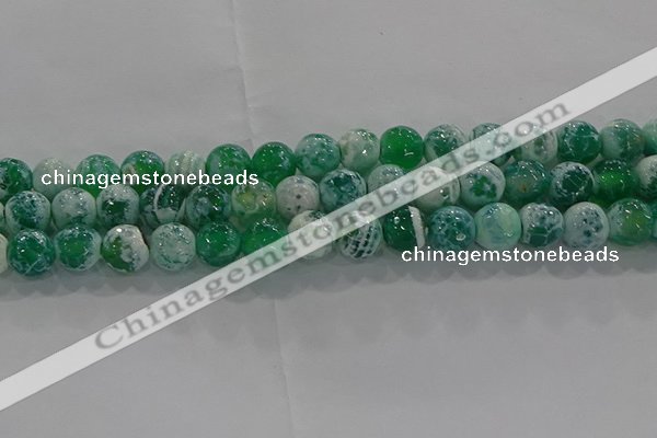 CAG9008 15.5 inches 8mm faceted round fire crackle agate beads