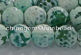 CAG9010 15.5 inches 12mm faceted round fire crackle agate beads