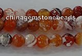 CAG9014 15.5 inches 6mm faceted round fire crackle agate beads